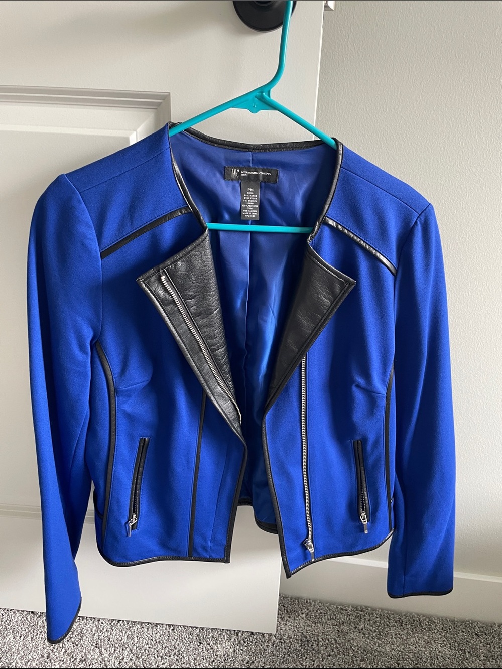 INC International Concepts Royal Blue Blazer with Black Trim